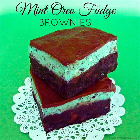 Post may contain affiliate links. Mint Oreo Fudge Brownies - Lindsay Ann Bakes