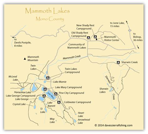 Mammoth Lakes Fishing Map Eastern Sierra Fishing Maps
