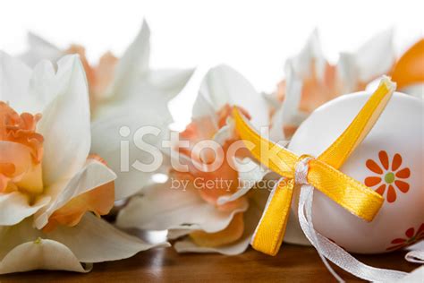 Easter Eggs And Daffodils Stock Photo Royalty Free Freeimages