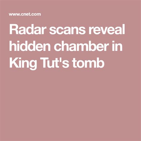 Radar Scans Reveal Hidden Chamber In King Tuts Tomb King Tut Tomb