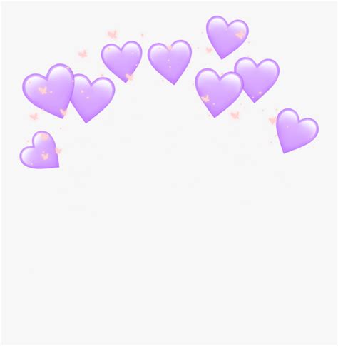 Heart Hearts Crown Emoji Tumblr Purple Heart Crown Transparent Purple
