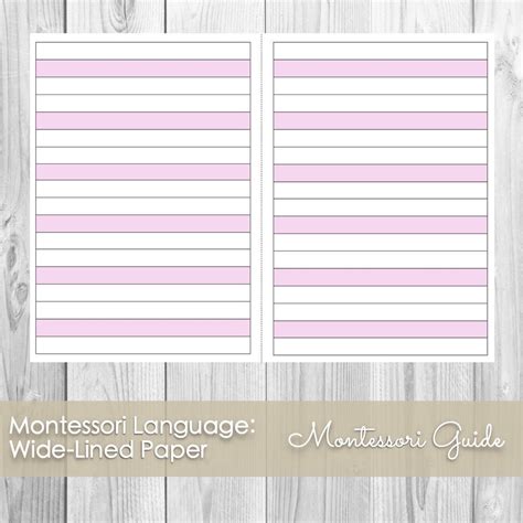 Montessori Wide Lined Paper Etsy