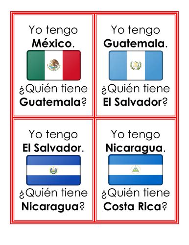 Los Países Hispanohablantes ¿quién Tiene Card Game Teaching