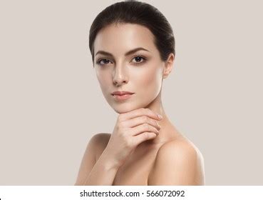 Beautiful Woman Face Close Studio Over Stock Photo 566072092 Shutterstock