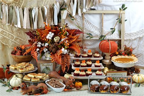 It's full of cheescakes, bars, cookies, cakes, donuts, and… Vintage Thanksgiving Dessert Table