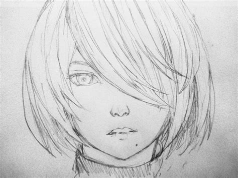 All pictures are presented by third parties by thier good will. 2B nier automata sketch..using pencil and eraser..nice to meet you guys | Anime Art Amino