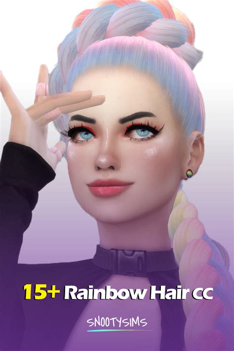 Rainbow Hair Cc Best Sims Sims 4 Cas Sims 4 Cc Finds Rainbow