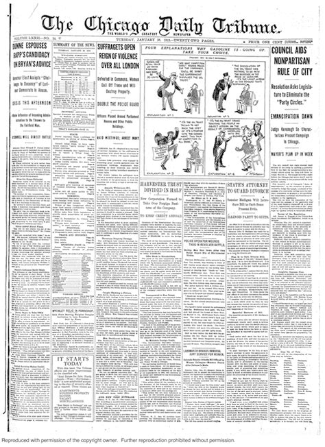 Pin On Chicago Tribune 100 Years Ago