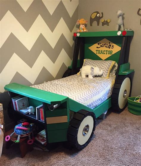 This Construction Truck Kids Bed Has A Built In Bookshelf In The Bucket