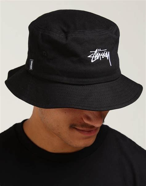 Stussy Stock Bucket Hat Black In 2020 With Images Culture Kings