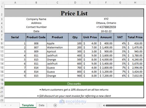 How To Make A Price List In Excel Step By Step Guidelines Exceldemy