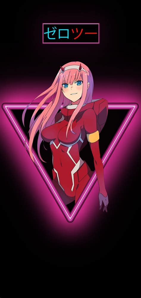 Zero Two Neon Vibes Darling In The Franxx 1080x2280 Animewallpaper
