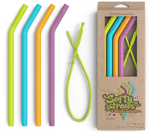 Buy Softy Straws Wide Premium Reusable Silicone Drinking Straws