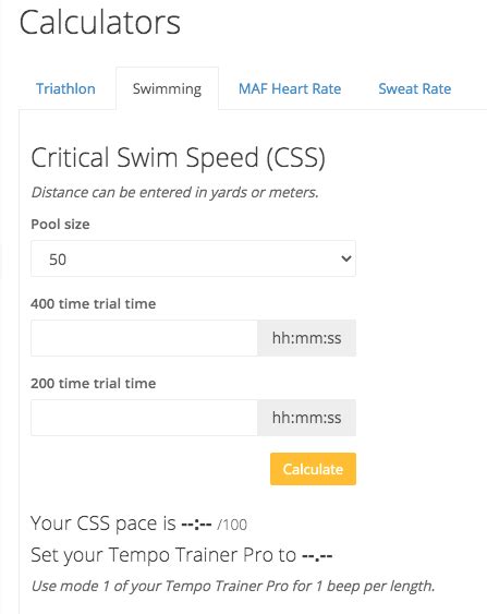 Critical Swim Speed Calculation And Paces