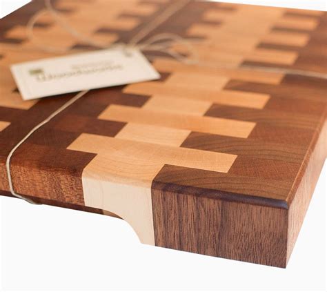 Hand Made Walnut And Maple End Grain Cutting Board By Blowing Rock