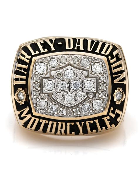 14k Harley Davidson Diamond Top Ring