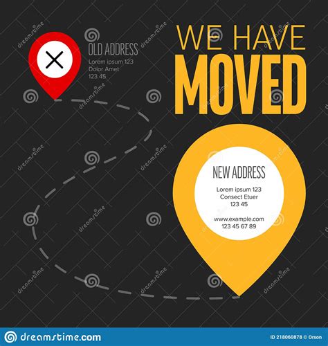We Are Moving Minimalistic Dark Flyer Template Stock Vector