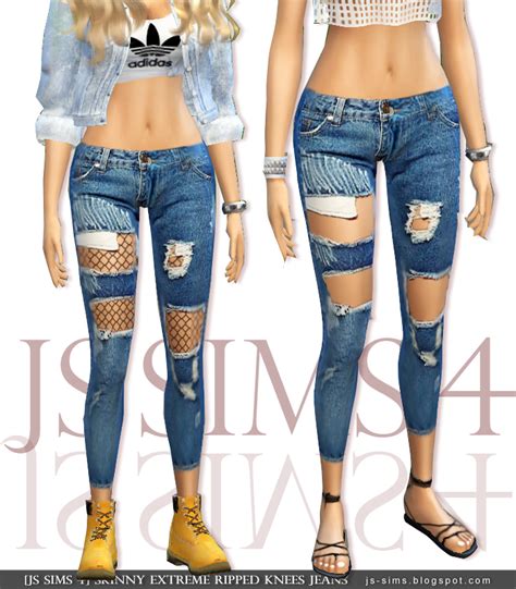 Sims 4 Ccs The Best Ripped Skinny Jeans For Females By Js Sims 4