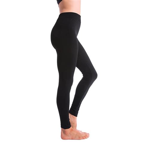 Ultra Soft Seamless Fleece Lined Leggings In Black The Sherpa Pullover Company