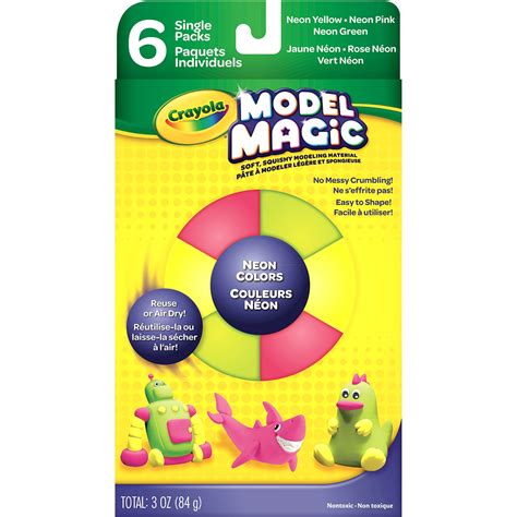 Crayola Model Magic Neon Alternative Modeling Clay For Kids 6 Pack