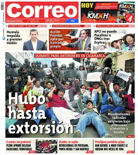 Vea Las Portadas De Los Principales Diarios Peruanos Para Hoy Viernes