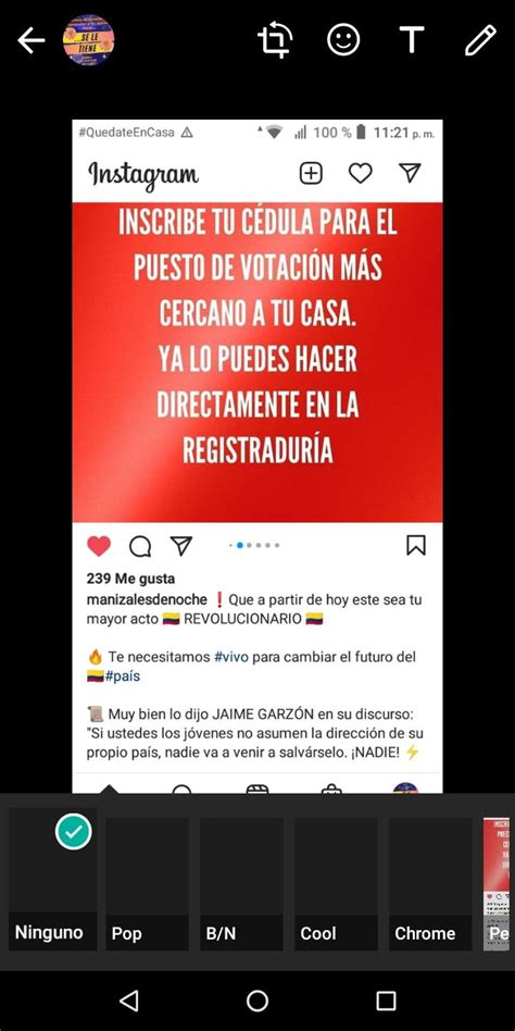 an instagram page on a cell phone with the caption instagram in spanish