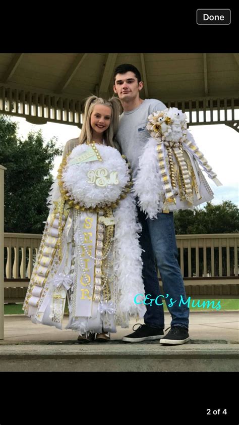 Gold And White Traditional Color Homecoming Mum And Garter For This