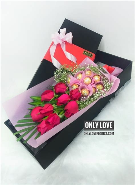 Buy/send chocolate gifts baskets online to malaysia. Roses Chocolate Long Gift Box sameday flower delivery to ...