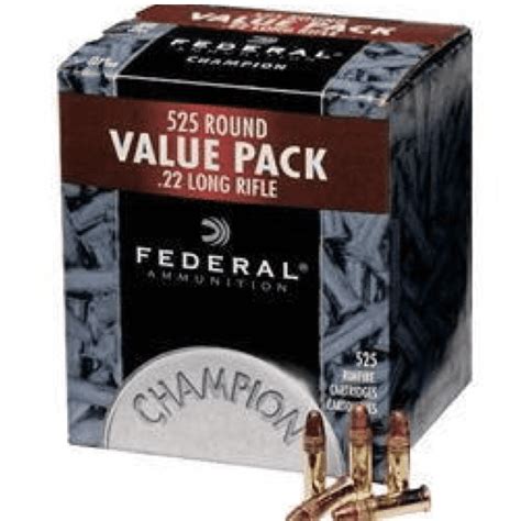 Federal 22 Lr 36 Gr Champion Copper Plated Hp 525