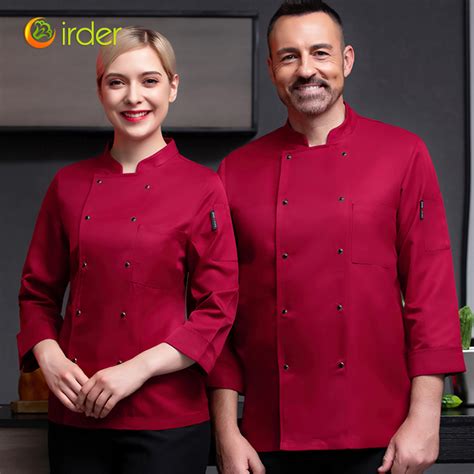 Irder Long Sleeve Easy Care Double Breasted High Quailty Chef Coat Uniform