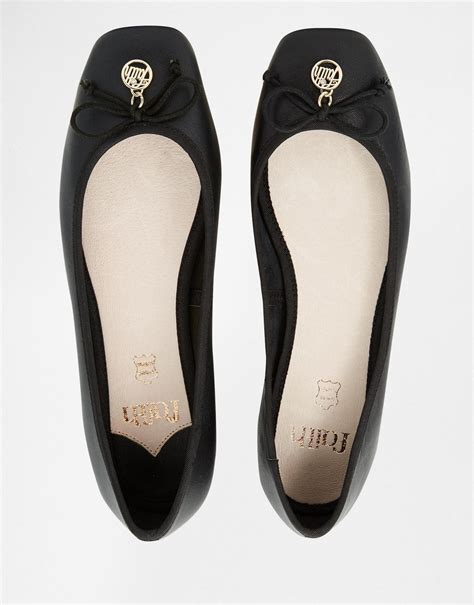 Faith Austin Leather Square Toe Ballet Flats In Black Lyst