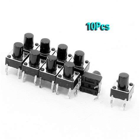 New 10 Pcs 6x6x75mm 4 Pins Dip Pcb Momentary Tactile Tact Push Button