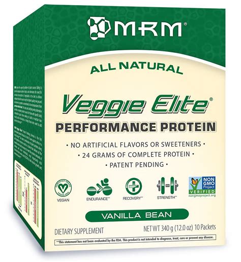 Mrm Veggie Elite Performance Protein Packets Vanilla Bean 10 Ct