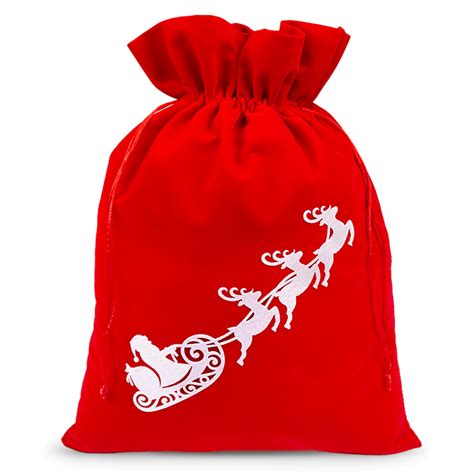 30 X 40 Cm Velour Bag For Christmas Santas Sled Saketos Bags