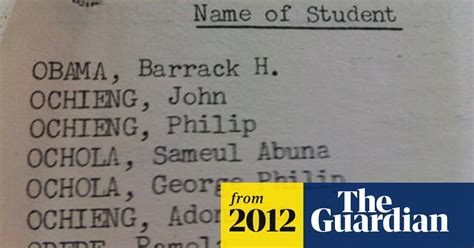 Barack Obamas Father On Colonial List Of Kenyan Students In Us