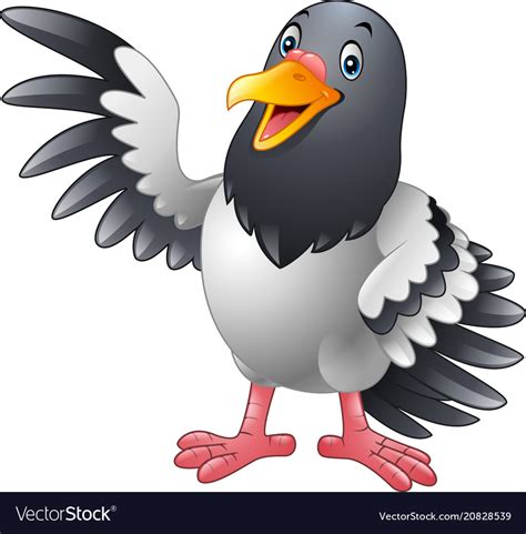Cartoon Funny Pigeon Bird Presenting Royalty Free Vector