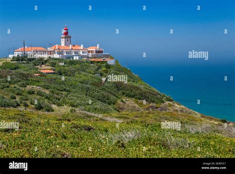 Lighthouse At Cabo Da Roca Westernmost Point In Europe Portuguese