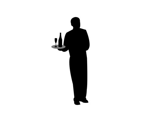 Waiter With Silver Tray 640138 Vector Art At Vecteezy