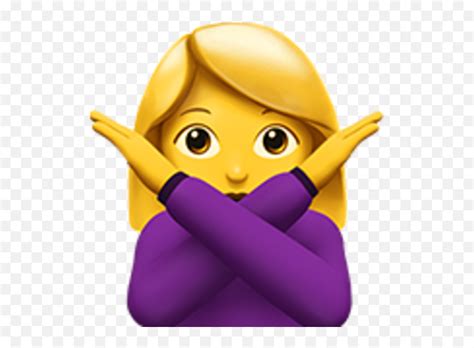 No Emoji Iphone Gesture Emoticon Girl Crossing Arms Emoji Free