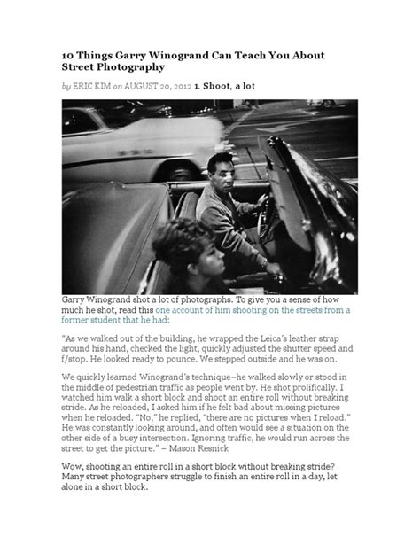 10 Things Garry Winogrand Can Teach You About Street Photography Pdf