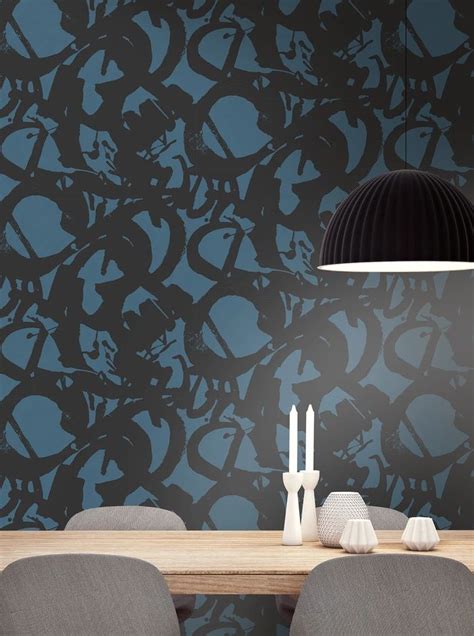 seabrook laverne aegean blue and black wallpaper decoratorsbest retro wallpaper graffiti