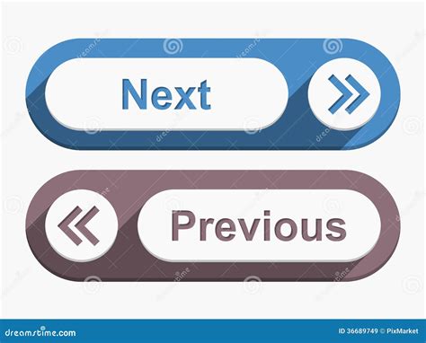 Next And Previous Buttons Stock Vector Illustration Of Interface