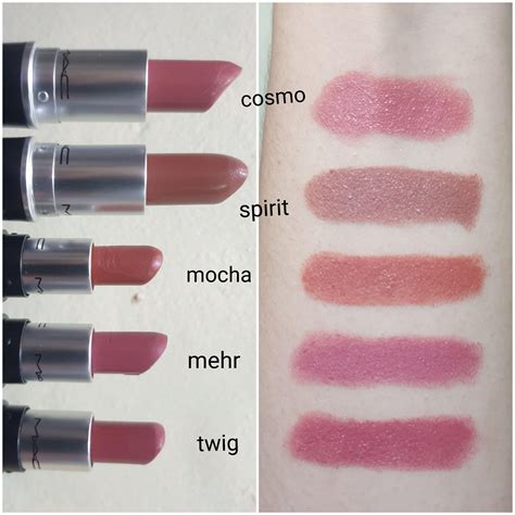 Just Wanted To Share My Small Collection Of Mac Lippies Cosmo Spirit Mocha Mehr And Twig