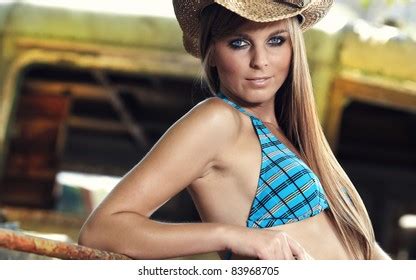 Стоковая фотография 83968705 Sexy Woman Cowboy Hat Shutterstock