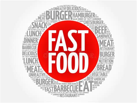 Fast Food Word Cloud Collage Concept Background Stock Illustration