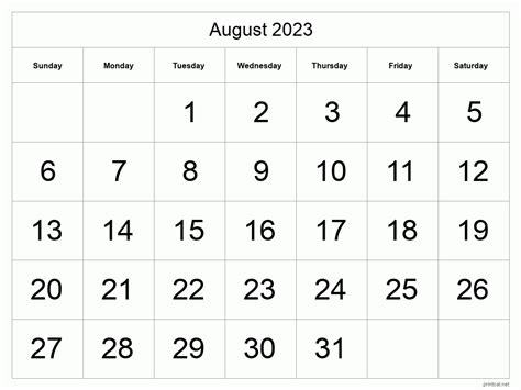 August 2023 Online Printable Calendar May To August 2023 Printable
