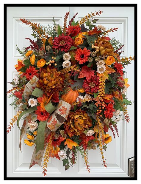 fall wreath for front door autumn door wreath sugar creek home decor in 2020 door wreaths