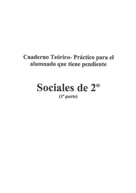 Cuadernillo De Ciencias Sociales De 2º Eso 1ª Parte