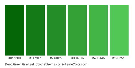 Deep Green Gradient Color Scheme Green