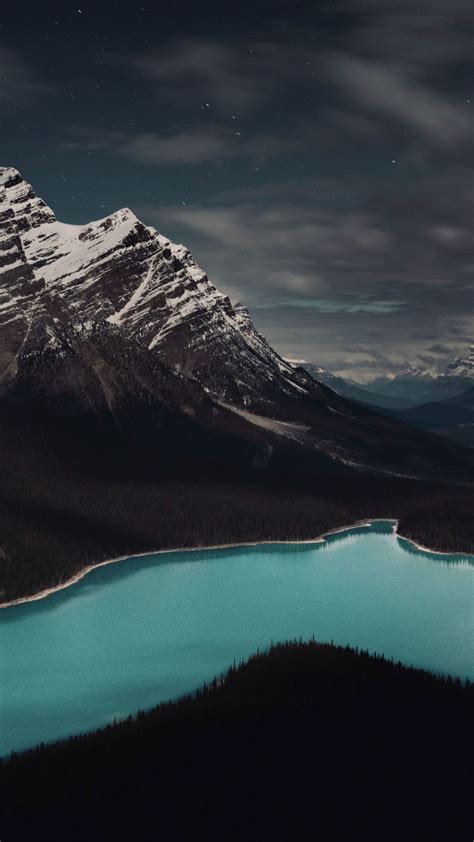 1080x1920 Peyto Lake Mountains Lake Canada Hd Nature Sky Trees